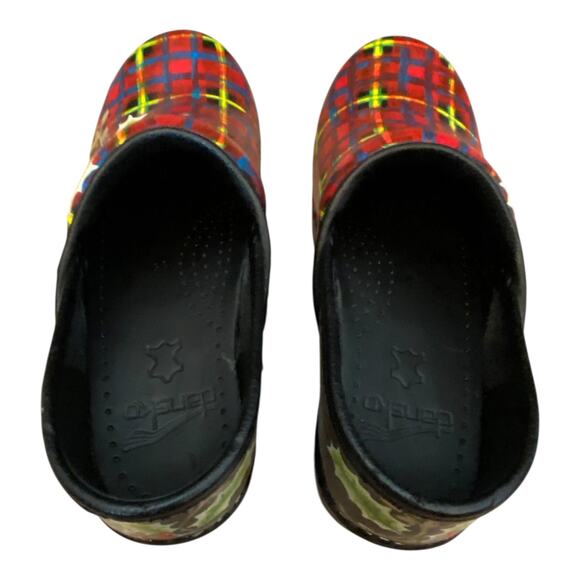 RARE 7/50 Carol Weber Hand-Painted Dansko Professional Holly Plaid Clogs EU 35 - Picture 9 of 16